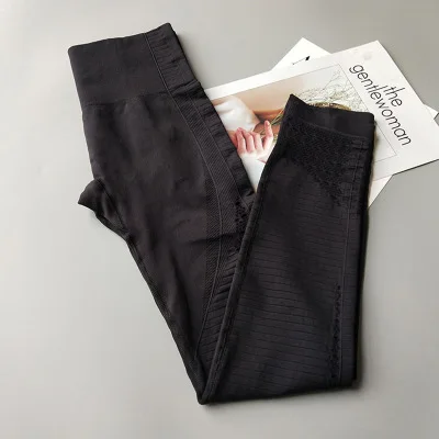 DutteDutta женские Высокоэластичный, для фитнеса Спортивная Леггинсы для йоги брюки тонкие колготки для бега спортивная одежда Спортивные штаны лосины одежда - Цвет: black