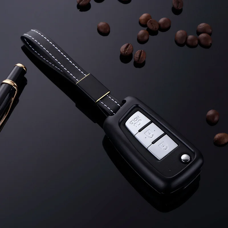 

2019 Light Superior Quality Aluminum Alloy Key Case For Nissan Qashqai LANNIA New Tiida Kicks SYLPHY Folding Key Accessories