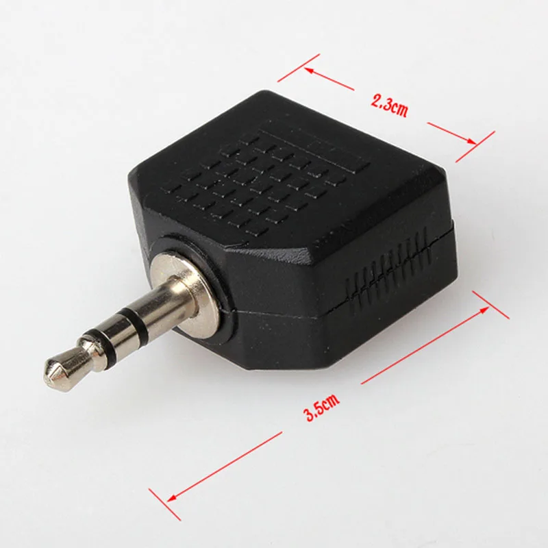 

3.5mm Audio Stereo Splitter Adapter Plug to 2 Female Jack for Earphone Headset OC-shipping