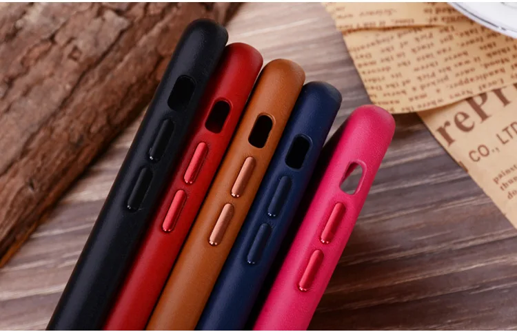 Чехол из натуральной кожи для iPhone 7, 8 Plus, X, XR, XS, Max, Воловья коровья кожа, чехол для телефона, металлическая кнопка, Прямая поставка, на заказ