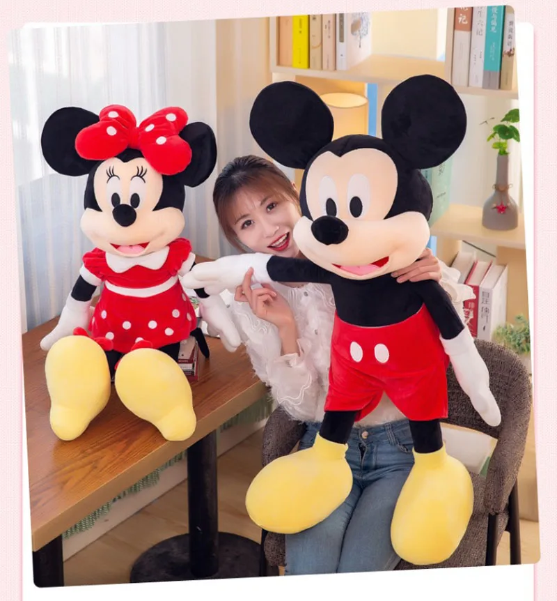 Плюшевые куклы Микки и Минни Маус, милые мягкие куклы Микки и Минни, подушка, детские игрушки для детей, подарок на день рождения