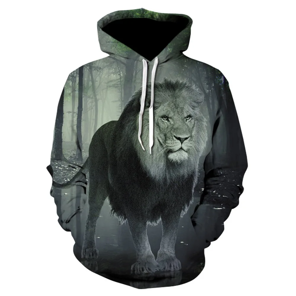 King of the lion by Pixie Art 3D толстовки с животным принтом, мужские толстовки, Брендовые спортивные костюмы, Повседневный пуловер, унисекс, толстовка с капюшоном, странные вещи - Цвет: WE-345