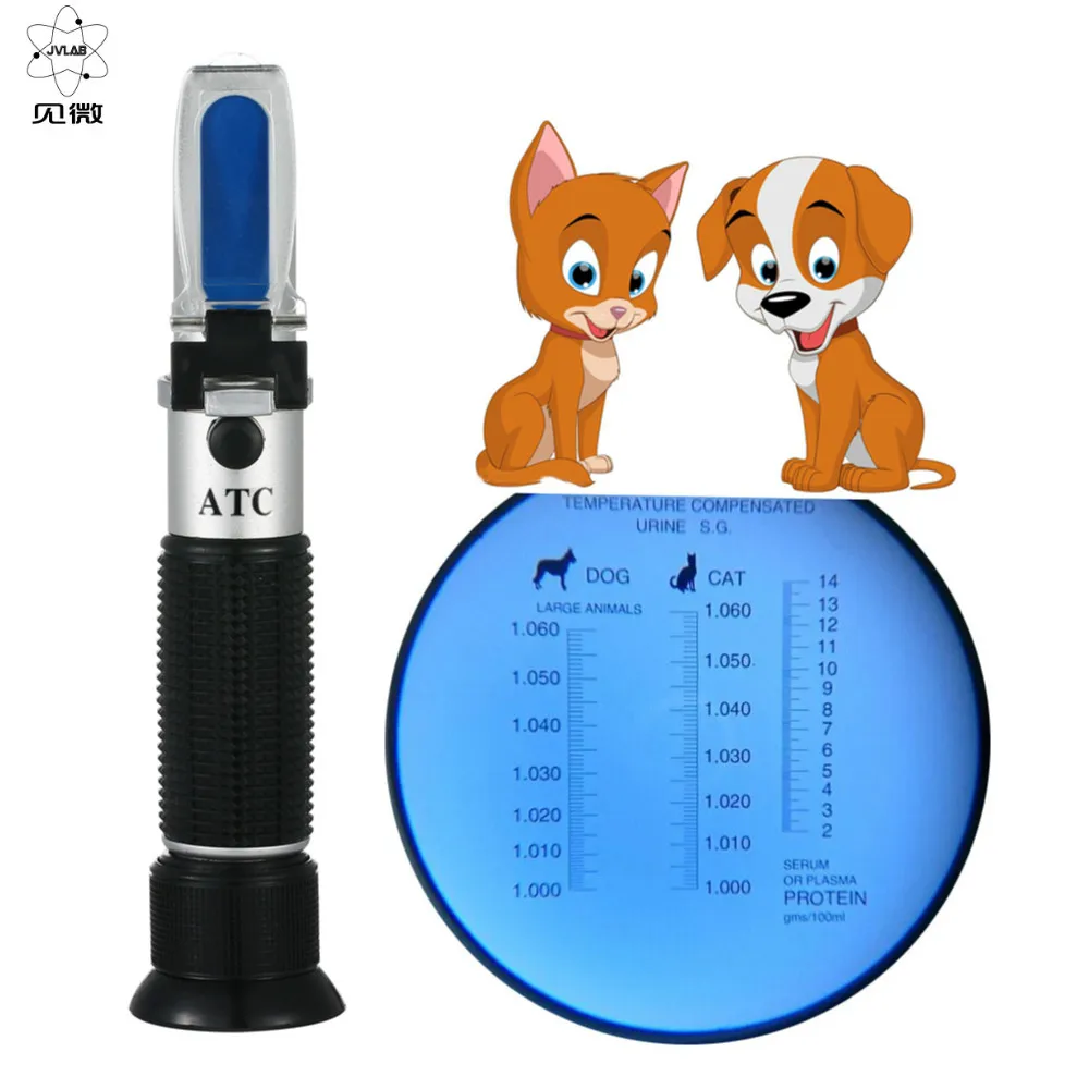 

Handheld Portable Refractometer Urine Specific Gravity Meter Veterinary Pet Serum Plasma Protein Hemoglobin Refractometer