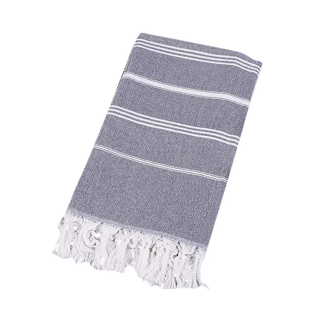 L Dark Blue Полотенце для пляжа модное креативное турецкое хлопковое банное пляжное Спа сауна Йога удобное жаккардовое полотенце с бахромой - Цвет: L Dark Blue