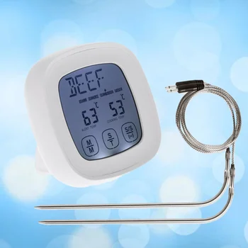 

Touch Screen Digital Food Thermometer Grill Oven Smoker Thermometer with 2 Probes for Kitchen Cafe Restaurant Bar