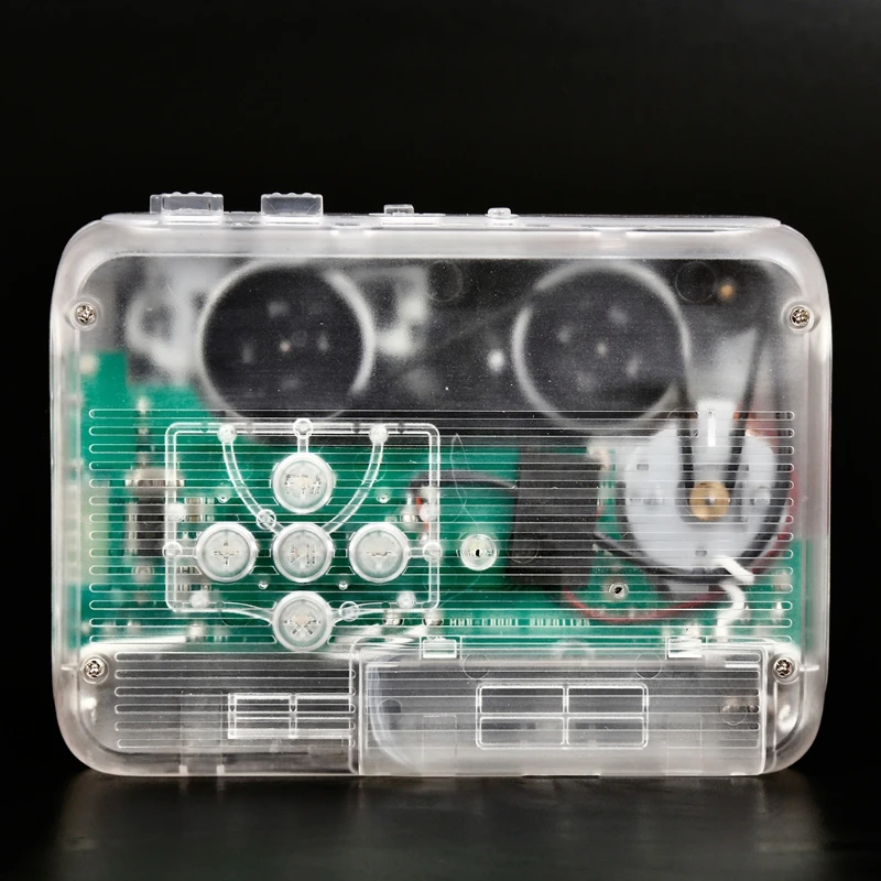 Bluetooth Transmitter Stereo Transparent Cassette Player with FM Radio Auto-revers function Portable Bluetooth Cassette Player