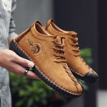 

New Men's Shoes Winter Plush Warm Europe Designer High-top Plus Size Man Gentry Fashion Casual Oxfords Derby Shoes High Quality