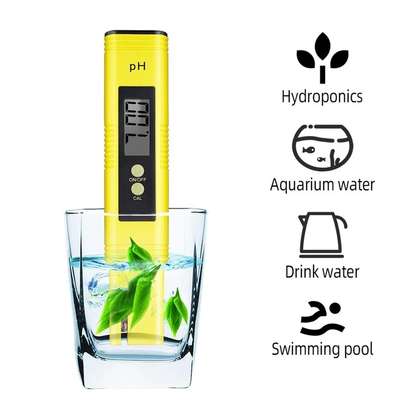 0.01 Digital PH Meter Tester Pocket Size PH Tester Large LCD Display / for Water Quality, Food, Aquarium, Pool Hydroponics / 2
