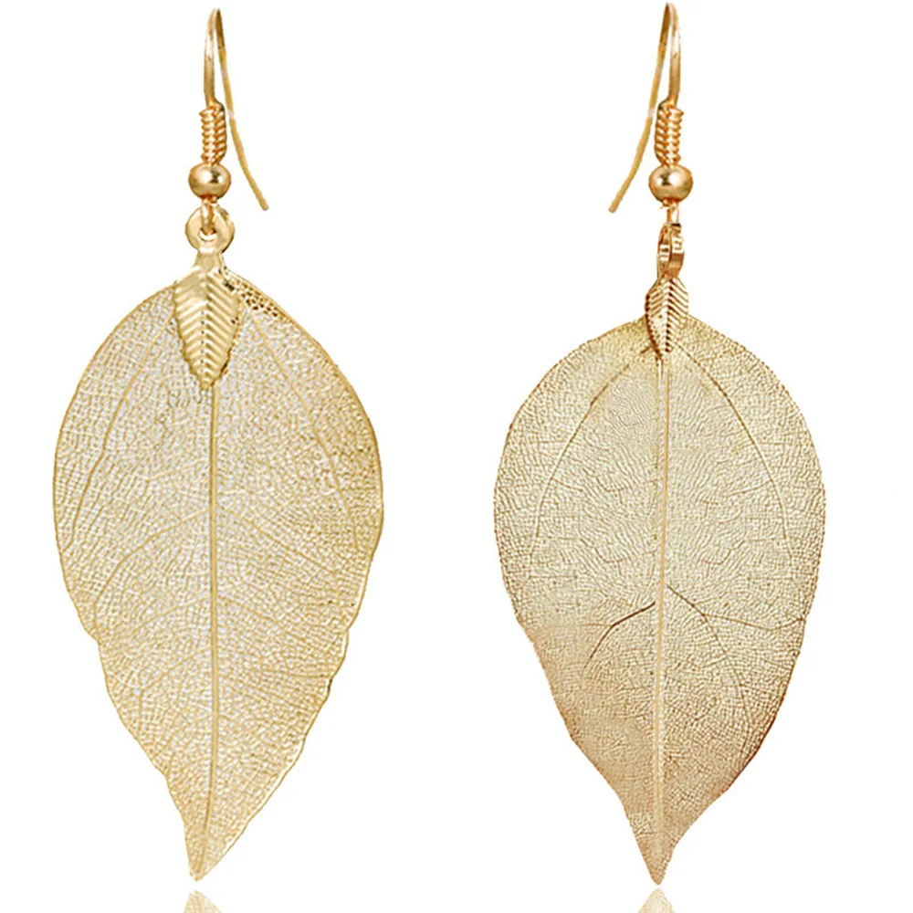 Delicate Dangle Earrings Pendant Hook Earring Hollow For Women Leaf Shape Lightweight | Украшения и аксессуары