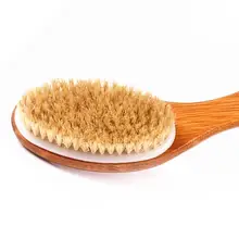 Новая 1 шт. квалифицированная мягкая щетка для душа щетина кабана щетка для ванны пилинг для тела Массажер с длинная деревянная ручка