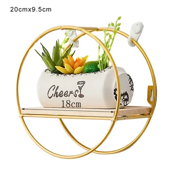 

DIY Creative Wall Hanging Shelf Rack Convenient Iron Geometric Storage Holder for Living Room XH8Z