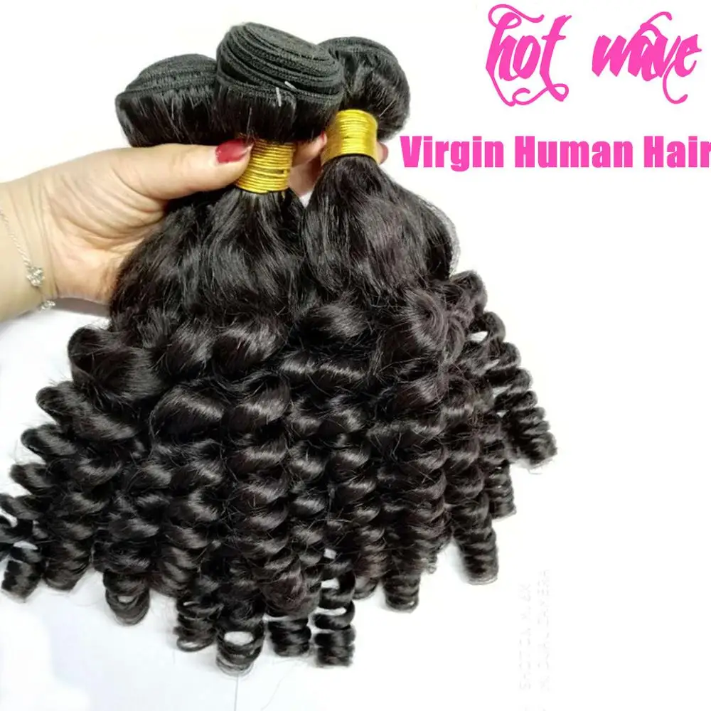 

Hot Wave Cuticle Aligned Virgin Brazilian Human Hair Weaving Bundles Extension for Women Natural Black FUNMI Weft FUMI