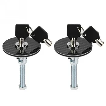 

Locking Hood Cap Lock Kit Replacement Parts 2pcs Set Black Racing Engine