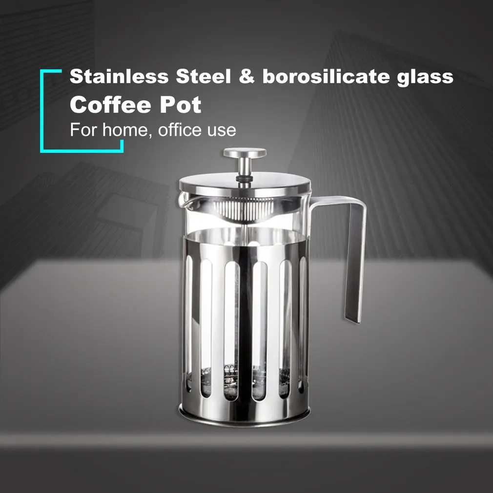 Нержавеющая сталь Френч-пресс для приготовления кофе кофейник Percolator инструмент изолированный кофе чай пивной горшок с фильтром корзины