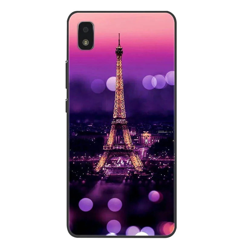 Black Soft Silicon TPU Phone Cover with Cat Design - Compatible with Sharp Aquos Wish Phones