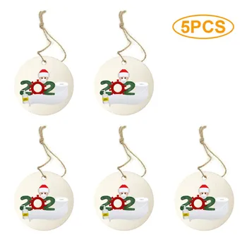 

2020 Survivor Family Ornaments Of With Face Masks Hand Sanitized Christmas Ceramics Ornament Hot Selling