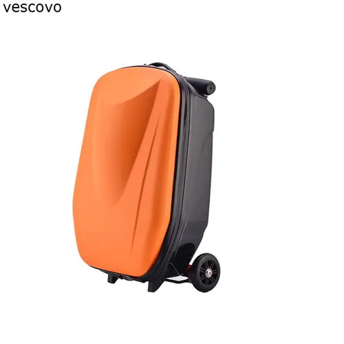 Vescovo 20 дюймов подростка носить на скутере тележка чемодан может скейтборд прокатки багажа на колесах - Цвет: orange