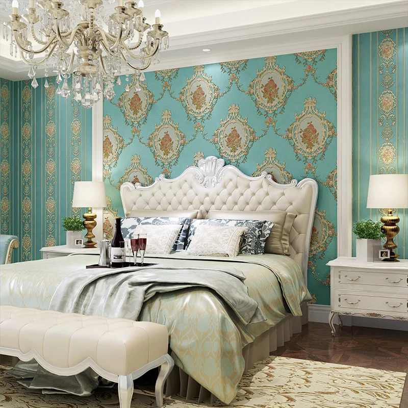 

Thick Simple European AB Version of Deep Embossing Wallpaper 3D Nonwoven Fabric Bedroom Living Room Wall-to-Wall Beauty Salon Wa