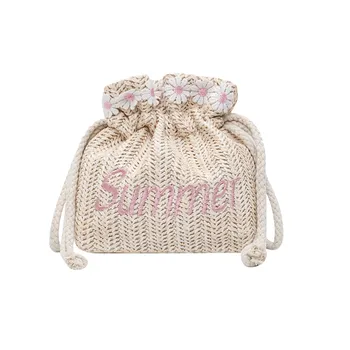 

Retro handbag Women luxury Messenger bag Lace Floral Woven Bag 2020 summer beach bags for women sac main