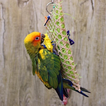 

Grass Bird Parrot Swing Cage Toys Foraging Toy Chew Bites For Parakeet Cockatiel Swing Cages Play Toys Pet Supplies