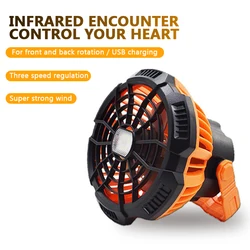 Ventilateur de plafond Portable à LED, Rechargeable, mobile, avec télécommande, pour Camping en plein air, maison 