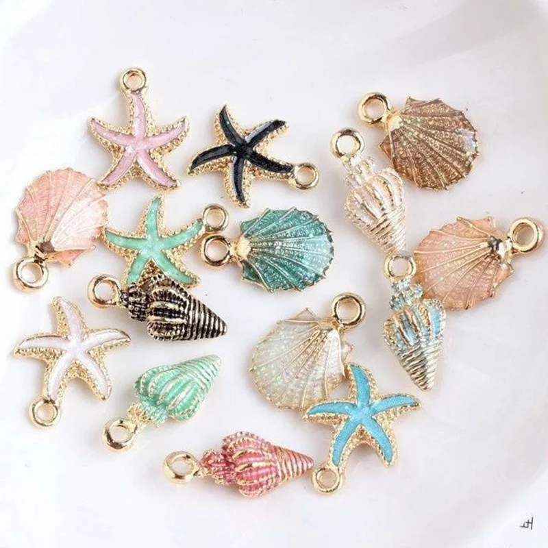 Necklace DIY Bracelet Anklet Craft Charms Handmade-Accessories Starfish Ocean-Pendants