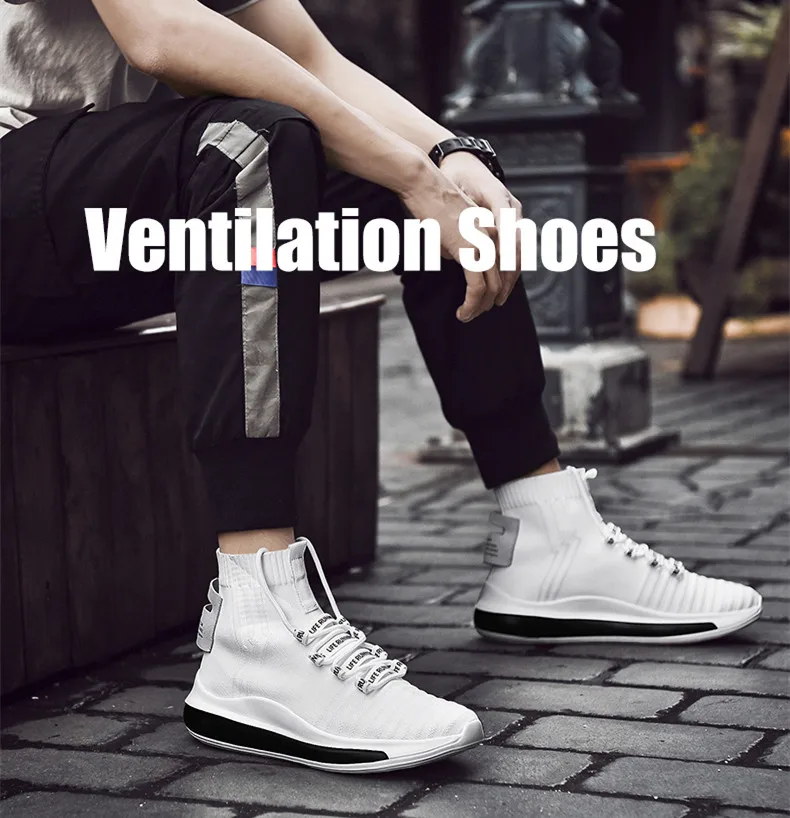 VSIOVRY/ г. Осенние дышащие носки, мужские кроссовки с высоким берцем, демпфирующие кроссовки, трикотажное платье, не сужающиеся книзу кроссовки для мужчин, спортивная обувь для спортзала
