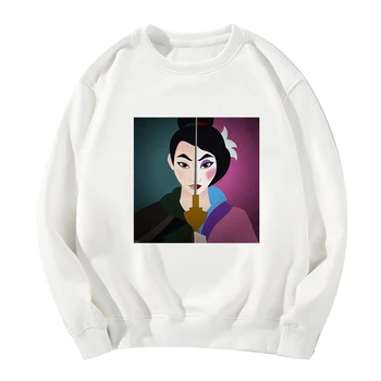 

Vogue Autumn Winter Casual Tracksuit Feminism Full Sleeve Sweatshirt Mulan Plus Size толстовка Kpop Hoodies Round Collar Clothes