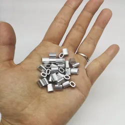 Manchons ovales en Aluminium, diamètre 4mm, trou unique pour sertir le câble métallique, 100 pièces 