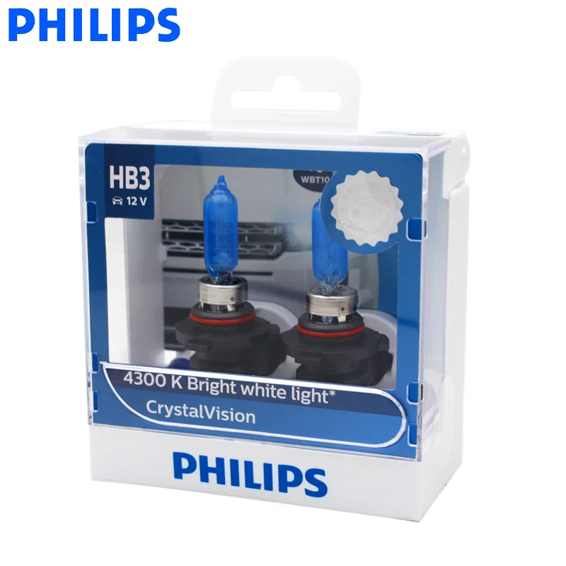 Philips-Ampoule Halogène 9005 HB3 12V 60W Crystal Vision 4300K