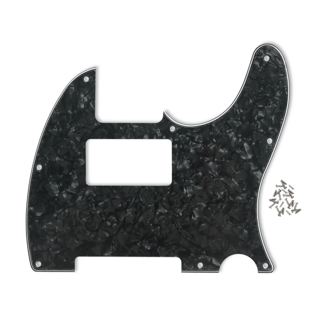 

FLEOR Humbucker Guitar Pickguard Pick Guard Black Pearl & Screw for 8 Hole Tele Guitar Parts