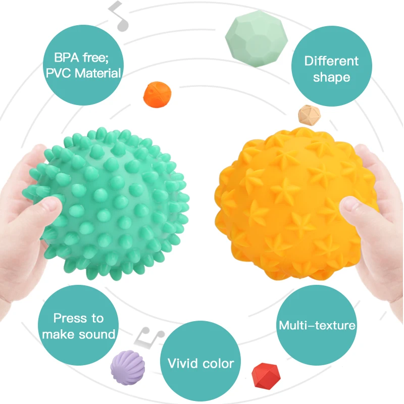 Beiens 6-10Pcs Rubber Textured Touch Ball Hand Sensory Children Ball Toys Baby Training and Massage Soft Ball Development Toy Beiens 6-10Pcs Rubber Textured Touch Ball Hand Sensory Children Ball Toys Baby Training and Massage Soft Ball Development Toy
