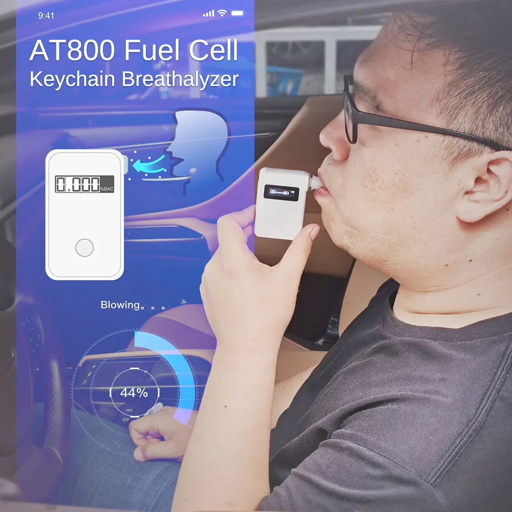 Harwest AT800 Fuel Cell Alcohol Tester Accurate and Fast Breathalyzer Alcohol Tester with APP and 10 Mouthpieces