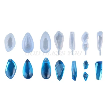 

7 Pack Clear Silicone Molds DIY Resin Jewelry Making Necklace Pendant Ring Pendant Casting Mould Craft Tool Drop Shipping