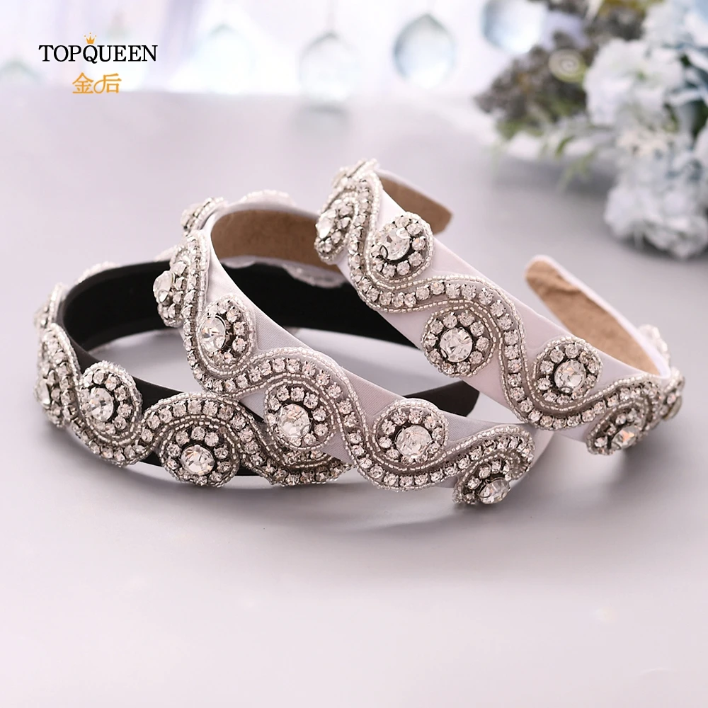 TOPQUEEN S10-FG, свадебные стразы, аксессуары для волос, свадебная тиара, головные уборы, серебряные стразы, повязка на голову, свадебные украшения для волос