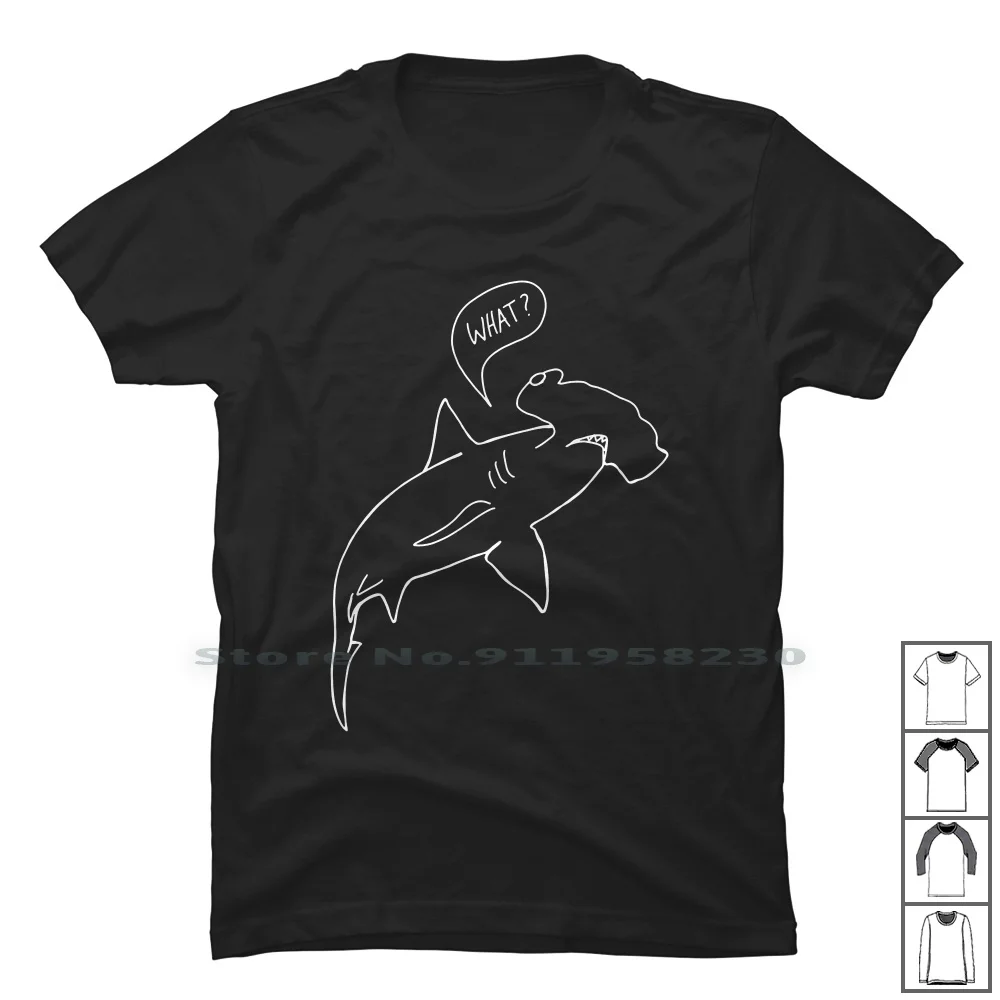 Eh Shark T Shirt 100% Cotone Whale Tiger Shark Meme Head Fish Sea Red Ark To Pr