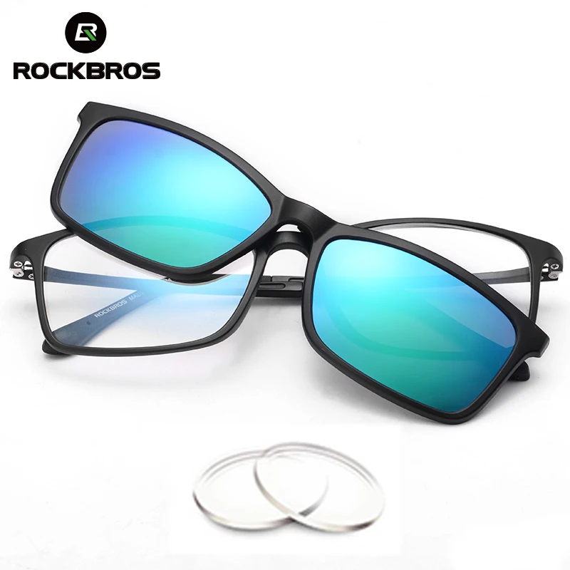 ROCKBROS Cycling Customized Myopia Sunglasses UV400 Nearsighted Glasses Double Lens Polarized Lens Driving Bike Bicycle Eyewear