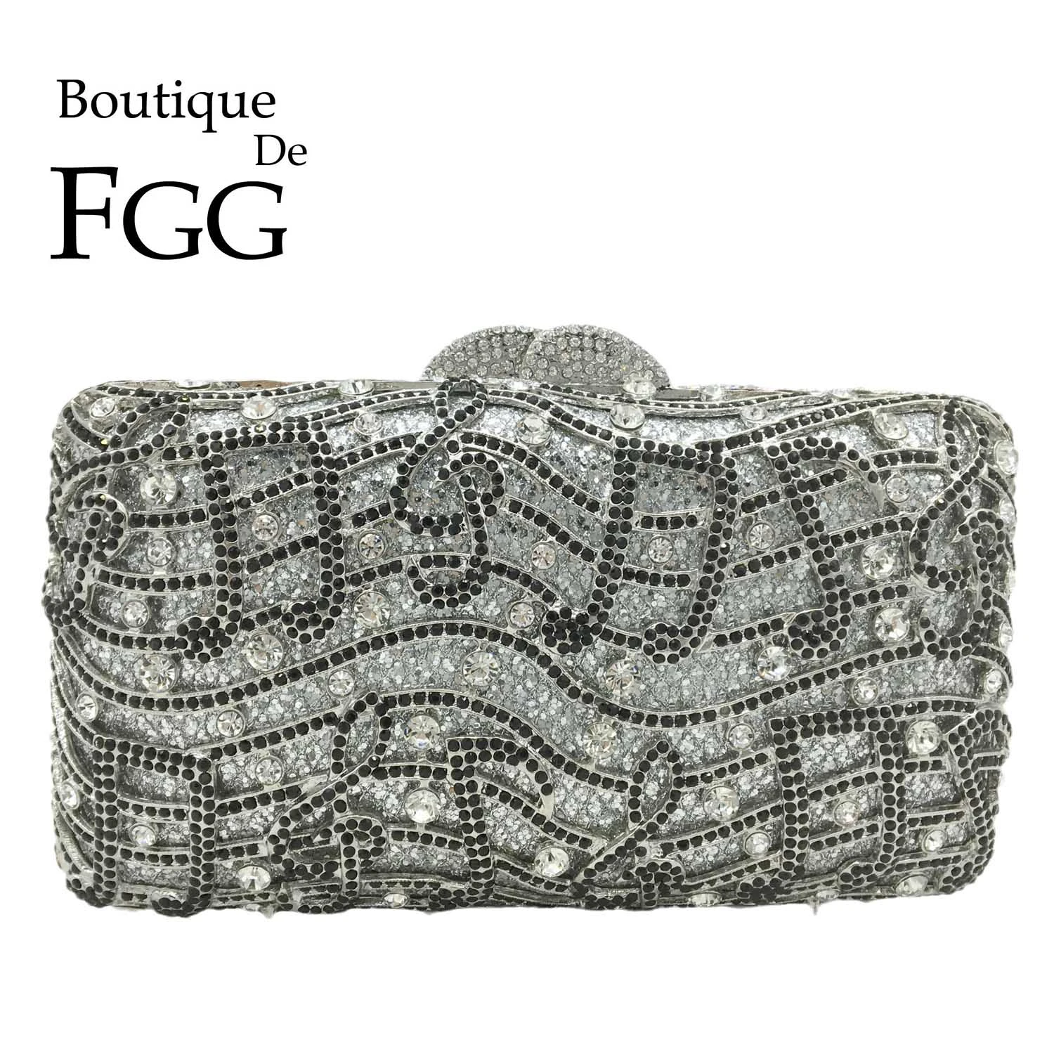 De FGG bolsos De mano estampado De notas para mujer, carteras De mano De cristal para fiesta, cena y música| | -
