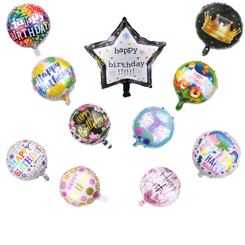 5 шт. 18 дюймов круглый с днем рождения воздушные шары Baby Shower фольга надуть шар для