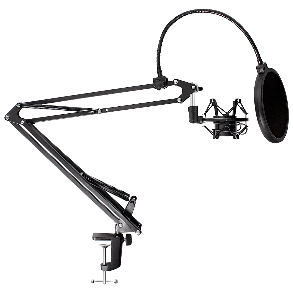 2021 Microphone Scissor Arm Stand 10 Inch Ringlight Heavy Duty Clamp Shock Mount For BM800 D80 E20 Streaming Broadcast Boom Arm - ANKUX Tech Co., Ltd