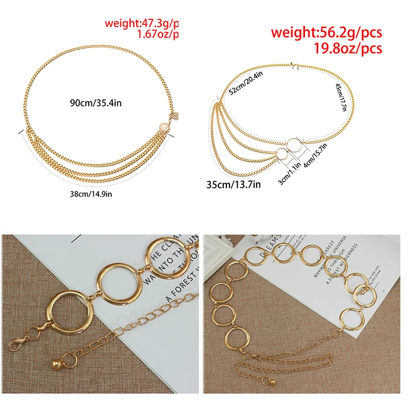 1Pcs Retro Women's waist chain Gold Silver Metal Lady Simple Belts Women Belt Dress Accessories Belly Waist Chain Body Jewelry gold belt for dress