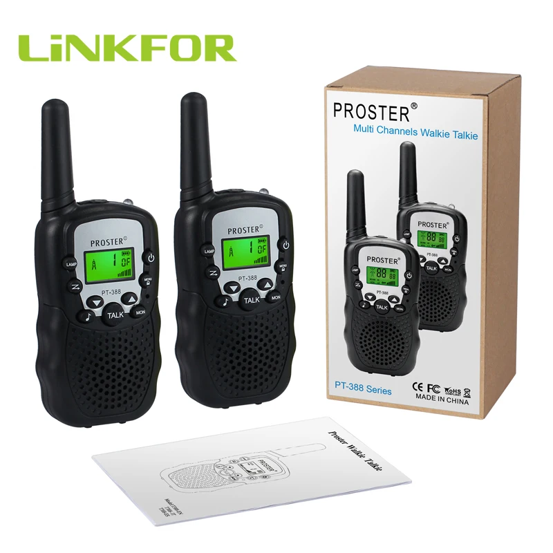 LiNKFOR 2 Way Walkie Talkie T-388 UHF 446 МГц Авто многоканальный Портативный Беспроводная рация двухсторонние рации 3 км