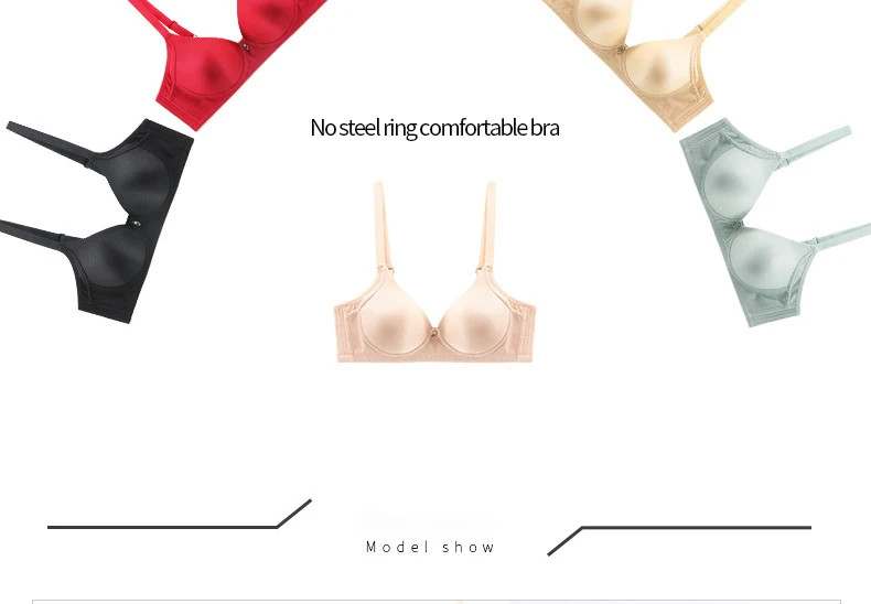 Solid Color Bras For Women Wire Free Push Up Seamless Soft Bra Three Breasted Sexy Lingerie Comfort Breathable Bralette B Cup