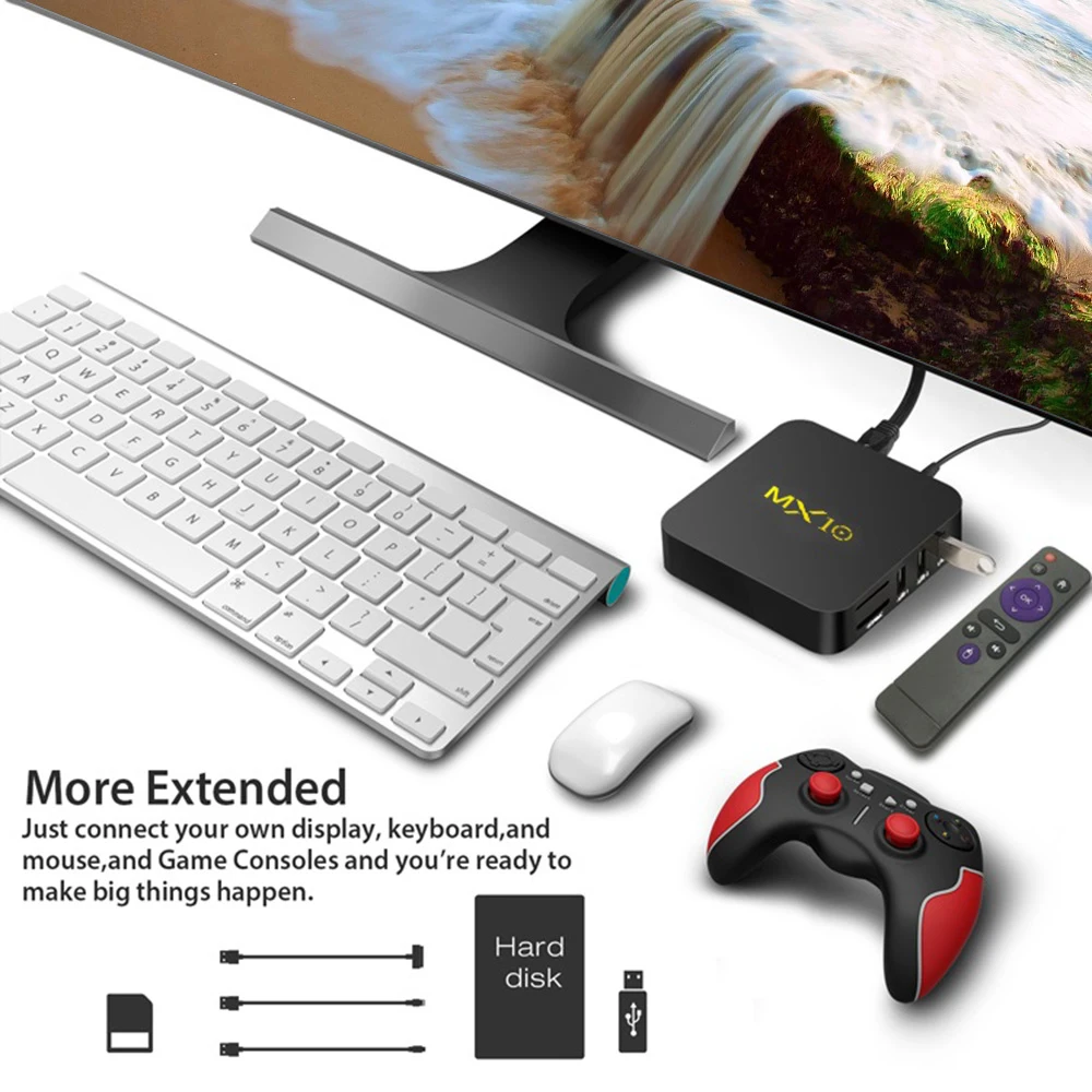 Android 9,0 ТВ приставка RK3328 4K VP9 H.265 HDR10 USB3.0 4 GB/32 GB DLNA Miracast WiFi LAN HD медиаплеер