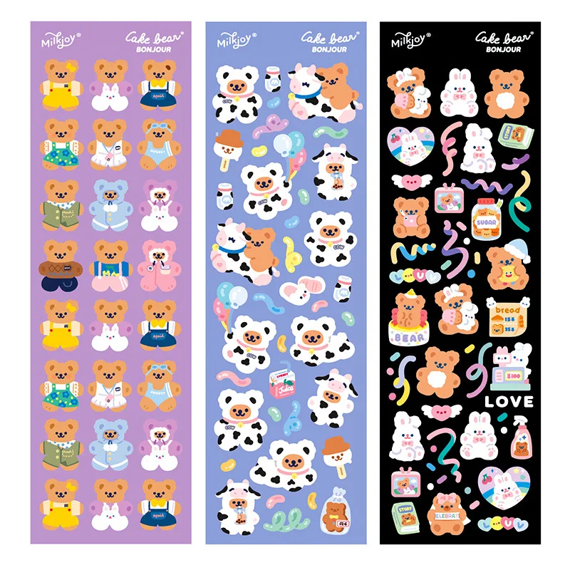 mini bear sticker hand account diy album decoration scrapbooking stickers phone stickers kawaii korean stationery assorted stickers aliexpress