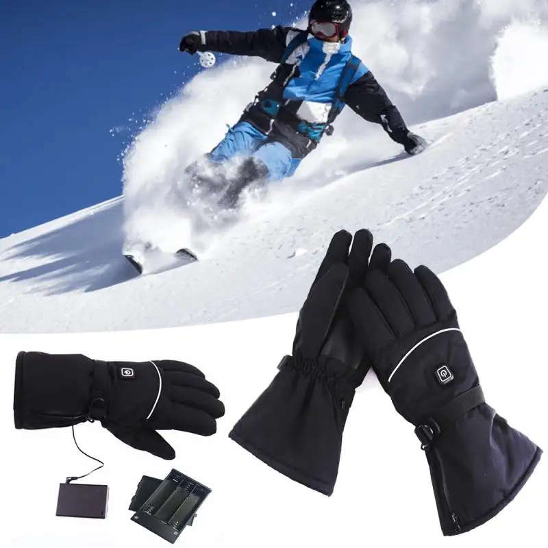 Перчатки с электрическим подогревом из углеродного волокна нагревательный провод с тремя скоростями Регулируемая температура внешний переключатель наружные лыжные нагревательные перчатки