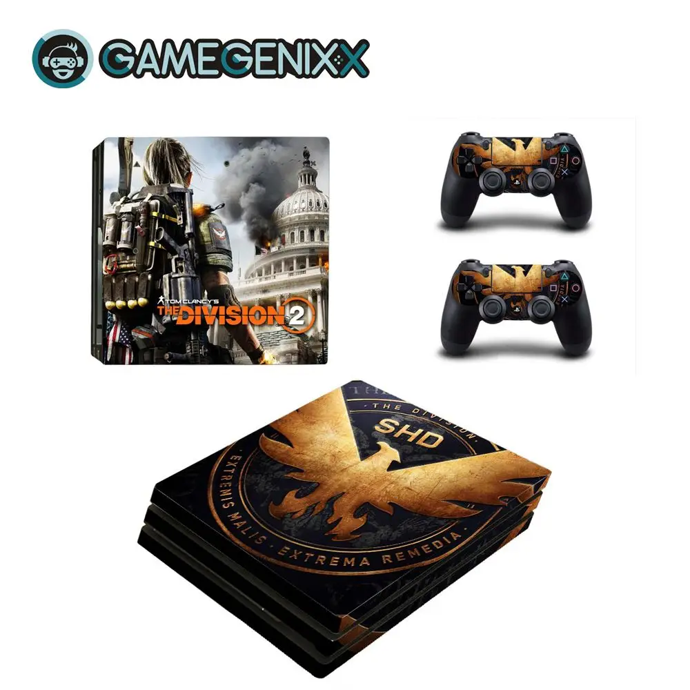 GAMEGENIXX виток винилопласта с наклейкой для консоли PS4 Pro и 2 контроллера-деление 2