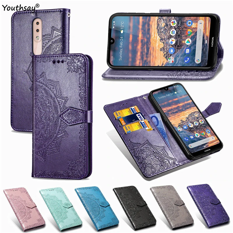 

For Nokia 4.2 Case Silicone Luxury Relief Fashion Flip Leather Wallet Bag Phone Case For Nokia 4.2 Cover For Nokia 4.2 Case