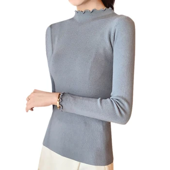 

Autumn Winter New Solid Color Women's Sweater Fashion Sweet Turtleneck Long Sleeve Knit Pullover