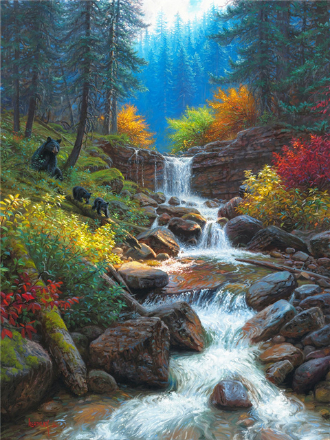 Diamond Painting Waterfall Scenery Full Square Diamond Embroidery Mosaic Picture Of Rhinestones Home Decor Gift